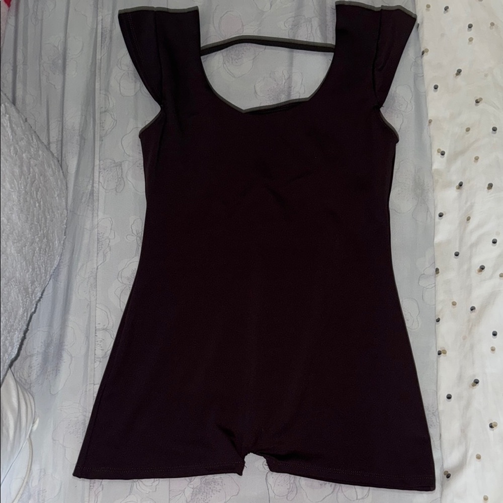 Brown Ruffle Sleeve Romper